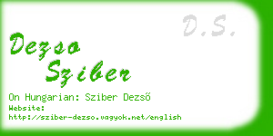 dezso sziber business card
