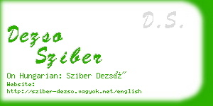 dezso sziber business card